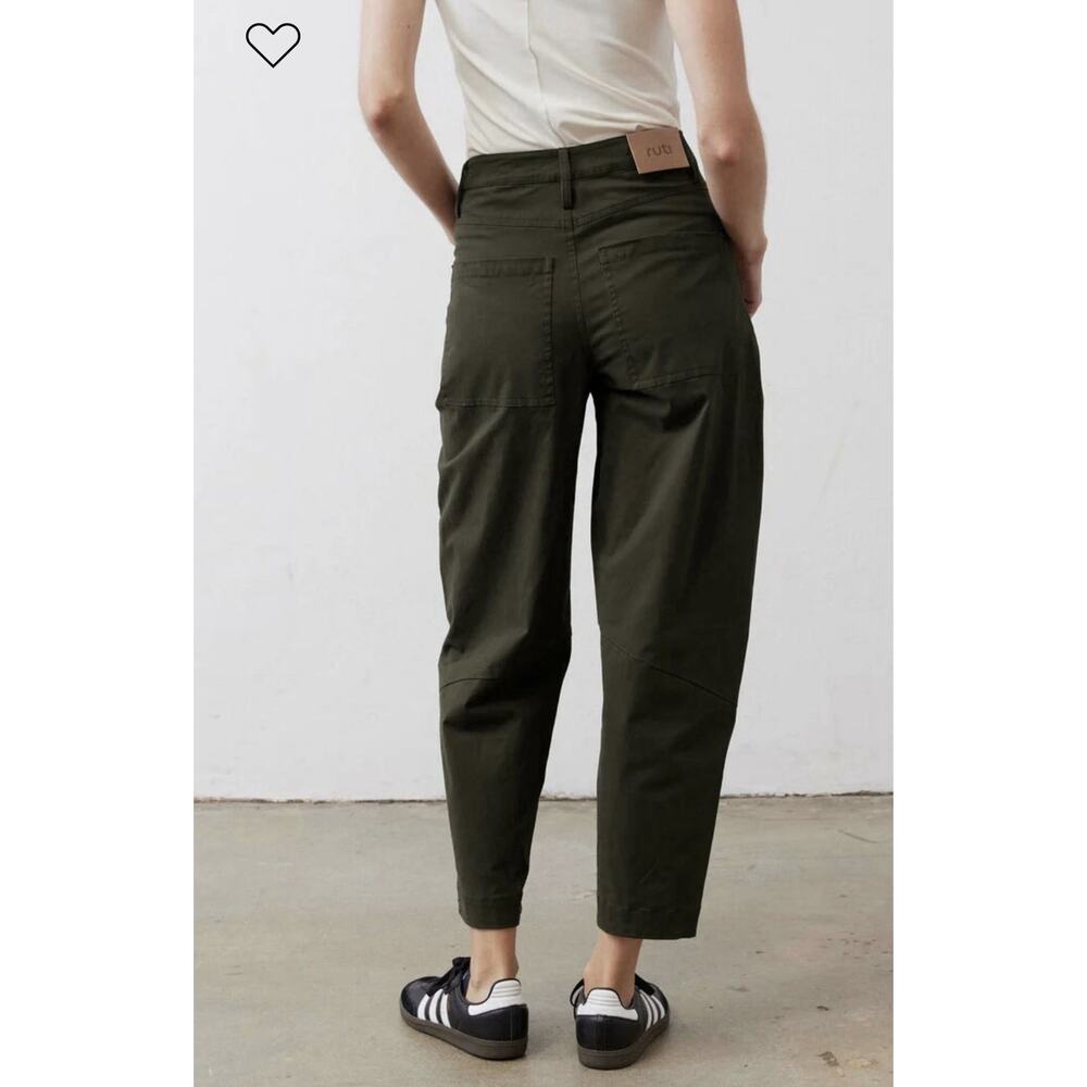 NEW Ruti The Slouchy Soft Twill Pants •6• Forest Night Barrel Trouser Pant $259 - Picture 2 of 9